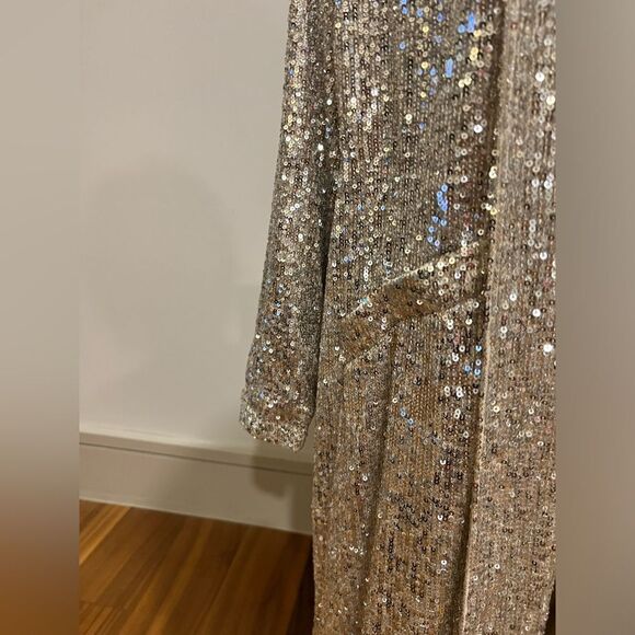 BB Dakota Steve Madden silver sequin duster size XS NWT - Picture 5 of 12